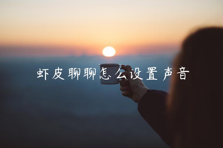 蝦皮聊聊怎么設(shè)置聲音